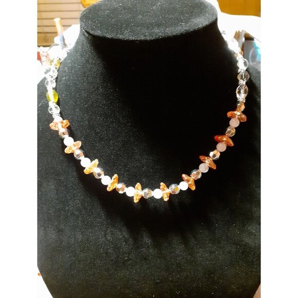 Handmade Peachy Rose Quartz Necklace - Picture 2 of 2